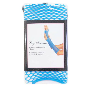 【メール便6点まで270円】Leg Avenue(レッグアベニュー)トライアングルネット フィンガーレスグローブ LA2024 ネオンブルー 蛍光 ターコイズ 派手 手袋 アームグローブ メッシュ ダンス 衣装 コスチューム コスプレ 仮装 キッズ レディース ハロウィン A1402