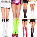 【メール便3点まで270円】MusicLegs(ミュージックレッグス) サテンリボン付き オペーク膝丈タイツ/ストッキング ML5722 ひざ丈 ヒザ丈ソックス ハイソックス コスチューム コスプレ パーティー ダンス 衣装 発表会 ハロウィン レディース ダンサー A1511-A1516