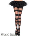 【メール便2点まで270円】MusicLegs(ミュージックレッグス) シアー×オペーク切替 ワイドボーダー ストッキング ML7182 ブラック 黒 タイツ パンスト 縞々 ボーダー レディース 結婚式 ダンス 衣装 ダンサー フォーマル ストライプ A1595