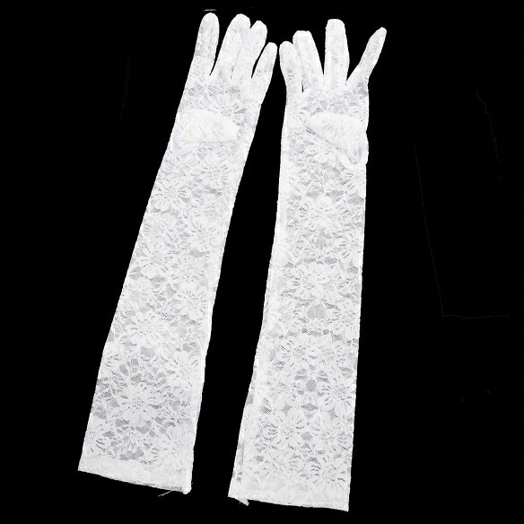 【メール便2点まで270円】MusicLegs(ミュージックレッグス)フラワーレース エクストラ ロンググローブ ML464 【ホワイト】 ロング丈 花柄 ウェディング 結婚式 パーティー ドレス フォーマル ダンス 衣装 ステージ 発表会 レディース ストレッチ コスプレ コスチューム A1359