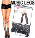 【メール便3点まで270円】MusicLegs(ミュージックレッグス)レースアップ フィッシュネットショートソックス/網タイツ ML599 黒 白 ブラック ホワイト 靴下 ダンス衣装 コスプレ セレブ ハイソックス コスチューム A37-A38 2