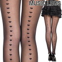 MusicLegs(ミュージックレッグス) ハートバックシームデザイン シアーストッキング/タイツ ML7279 ブラック 黒 レディース パンティストッキング パンスト a95