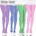 【メール便2点まで270円】MusicLegs(ミュージックレッグス)ボーダータイツ/ストッキング ML7471 白 コスチューム 靴下 レディース ハロウィン 仮装 コスプレ 70デニール ダンス 衣装 衣裳 縞々 パンスト ステージ 演劇 舞台 発表会 派手タイツ ゴスロリ A1685-A1688