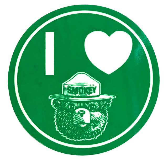 乐天商城 - SMOKEY BEAR スモーキーベア　I LOVE SMOKEY STICKER アイ ラブ スモーキー ステッカー　蓄光　シール