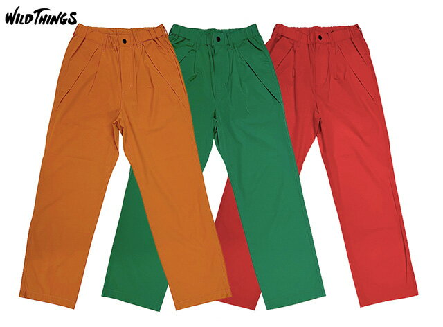 【SALE 50%OFF】　WILD THINGS ワイルドシングス　ELASTIC NYLON DENALI PANTS エラスティック ナイロン デナリ パンツ　FREE SIZE　Ladies' レディース　軽量　ストレッチ　3色(GREEN TEA/RED/BRICK)