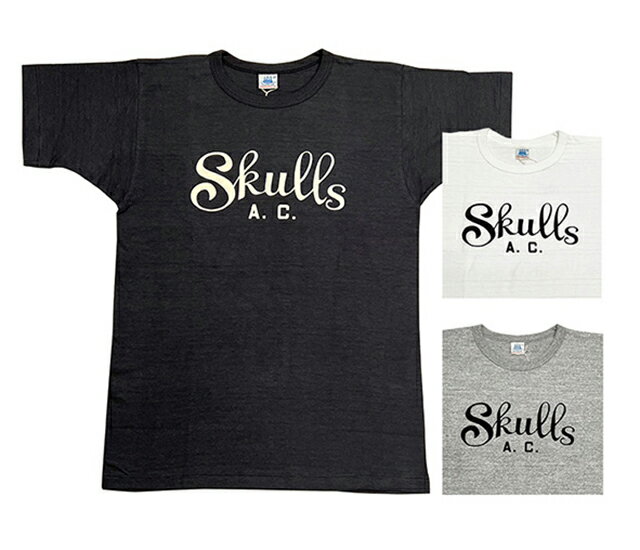 【SALE】 John Gluckow ジョングラッコー Lot JG-CS06 Skulls AC T-shirts スカル Tシャツ 半袖 3色(オフ/スミクロ/杢グレー) WAREHOUSE ウエアハウス 日本製