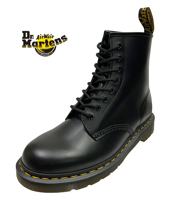 Dr. Martens ドクターマーチン　1460　8ホールブーツ　BLACK ブラック　イエローウェルトステッチ スムースレザー