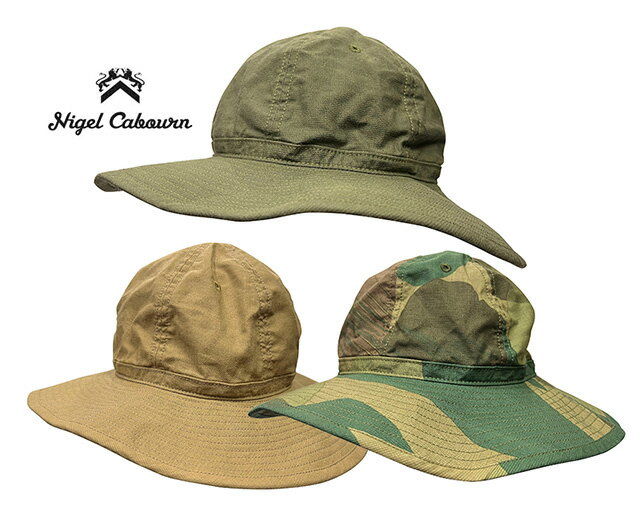 Nigel Cabourn ナイジェル ケーボン 40 039 s US ARMY HAT FADE CLOTH USアーミーハット 3色(GREEN/KHAKI/GREEN CAMO) 2024SS MADE IN JAPAN
