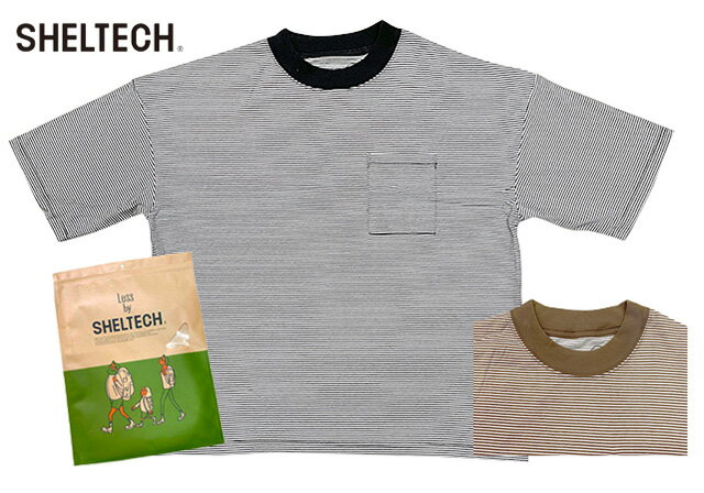 SHELTECH シェルテック　WIDE BORDER TEE ワイド ボーダー Tシャツ　メンズ　 ワイド Tシャツ　半袖　遮熱　接触冷感　紫外線防止　軽量　吸水速乾　2024SS