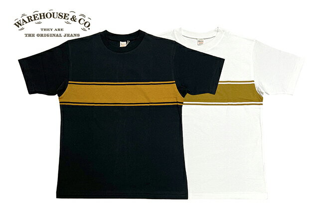 WAREHOUSE ϥLot 4093 PANEL BORDER TEE2BLACKGOLD/WHITEGOLDˡѥͥ...