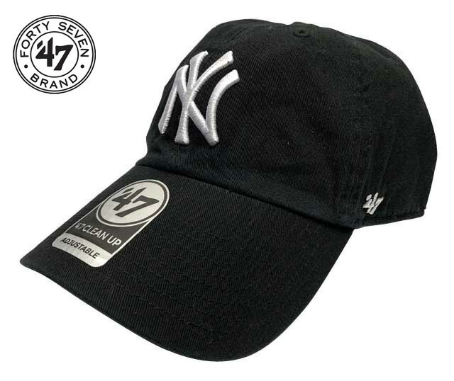 Rakuten - '47 フォーティーセブン　CLEAN UP クリーンアップ　BLACK ブラック　NEW YORK YANKEES ニューヨーク・ヤンキース　CAP キャップ　帽子　定番キャップ