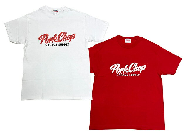 PORKCHOP ポークチョップ　24 SCRIPT TEE　24スクリプト Tシャツ　半袖　2色(WHITE/RED)　2024SS