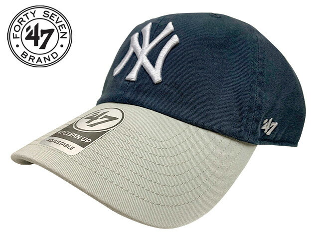 Rakuten - '47 フォーティーセブン　CLEAN UP クリーンアップ　TWO TONE NAVY × GRAY ツートーン ネイビー × グレー　NEW YORK YANKEES ニューヨーク・ヤンキース　CAP キャップ　帽子　定番キャップ