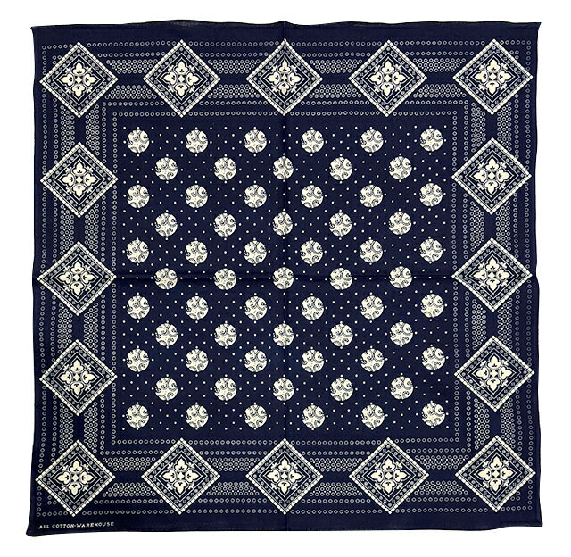WAREHOUSE ウエアハウス　Lot 5244 BANDANA　GEOMETRIC　幾何学模様　バンダナ　H57cm×W59cm