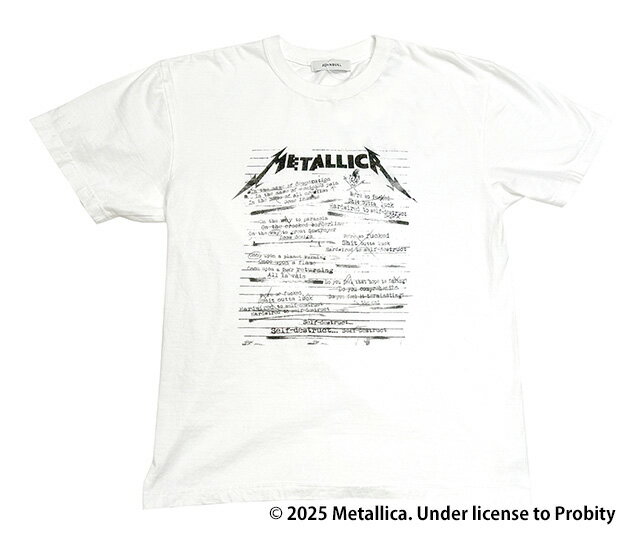 ●サイズ 　S　着丈66cm 身幅54cm 肩幅52cm 袖丈24cm 　M　着丈68cm 身幅56cm 肩幅53cm 袖丈26cm 　L　着丈70cm 身幅59cm 肩幅55cm 袖丈28cm ●素材　コットン100％ ●アメリカ合衆国出身のヘヴィメタル・バンド 　【METALLICA】をテーマにしたアーティストTシャツ。 　2016年に発表した2枚組アルバム「Hardwired... to Self-Destruct」 　の曲名や歌詞をタイプライター風のラフなデザインにしたもので、 　プリントのかすれ具合がユーズドライクな雰囲気です。 　ゆったりしたサイズ感で一枚着としても着心地よく、 　インパクトがありながらも着こなしやすいアイテムとなっております。 メーカー希望小売価格はメーカー商品タグに基づいて掲載しています 【ご購入前にお読み下さい】 ・当店ではよりたくさんのお客様にご利用頂けるように実店舗在庫または、 　当店で把握しているメーカー様在庫も商品リストに 　含ませて頂いている商品もございます。 　その為、当店在庫切れの場合お取り寄せ後の配送となります。 　通常1?3営業日で発送可能ですが、週末・連休を挟んでしまう場合や 　一部の商品につきましては5日間?1週間程度お時間を頂く場合が 　ございます。 ・在庫状況は流動的です。在庫の管理には万全を期しておりますが、 　店頭販売やメーカー様在庫状況の変化により売り違いとなり 　商品をご用意できない場合もございます。 ・お住いの地域により「商品の到着日時」の指定をいただきましても 　ご希望に添えることができない場合もございます。 　誠に恐れ入りますが以上の事をご理解いただきました上、 　ご注文ください。