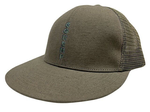 GOHEMP ゴーヘンプ　VERTICAL LOGO MESH CAP バーティカル ロゴ メッシュ キャップ　2色(BROWN/BLACK)　コットンヘンプ　麻　綿　帽子　2025SS