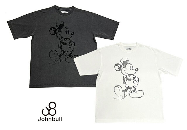 Rakuten - Johnbull ジョンブル　MICKEY MOUSE　Print Tシャツ　2色（CHARCOAL GREY/WHITE）　半袖