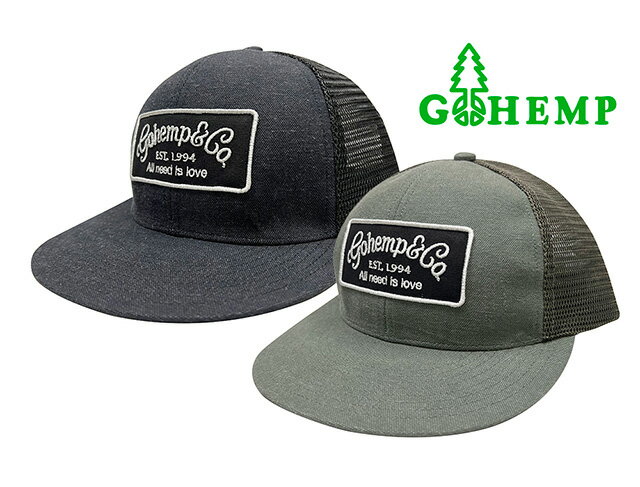 GOHEMP ゴーヘンプ gohemp Co. MESH CAP ゴーヘンプ メッシュ キャップ 2色(BLACK/OLIVE) コットン/ヘンプ 麻 綿 帽子 2025SS