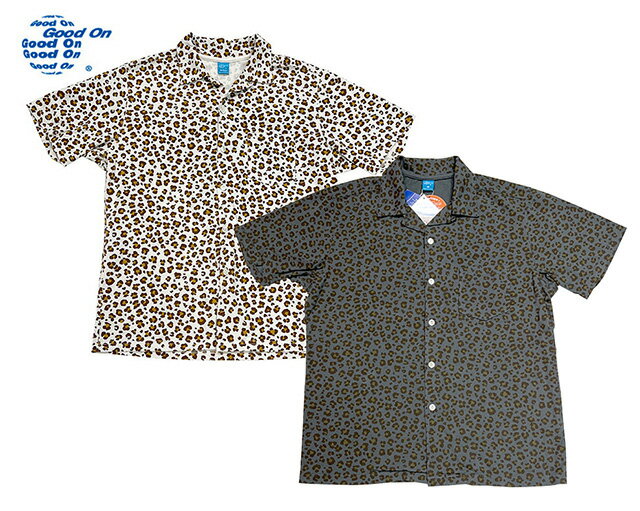 Rakuten - Good On グッドオン　LEOPARD SS OPEN SHIRTS　レオパード ショートスリーブ オープンシャツ　2色（IVORY/CHARCOAL）
