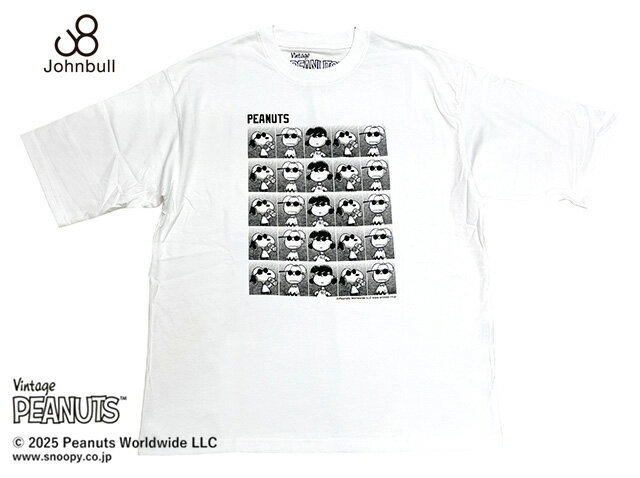 Rakuten - Johnbull ジョンブル　PEANUTS ALIGNS TEE　スヌーピー　Tシャツ　　WHITE　半袖
