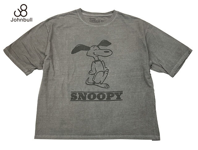 Johnbull ジョンブル　LIMITED PEANUTS SNOOPY　リミテッド スヌーピー　Tシャツ　GARMENT DYE　032：チャコールグレー　半袖