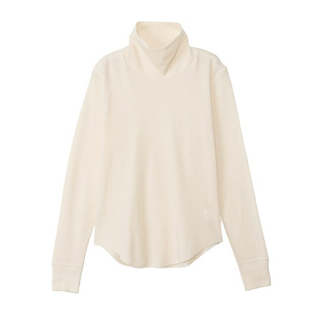 【SALE 30%OFF】Hanes ヘインズ　ワッフルタートルネックロングスリーブTシャツ　3色(OFF WHITE/HEATHER GREY/DARK NAVY)　インナー　ロンT　Lady's　レディース　2025FW(4.0)