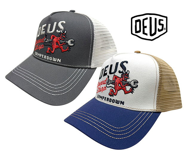 Deus ex Machina デウスエクスマキナ　Dogleg Trucker　ドッグレグ　トラッカー　帽子　メッシュキャップ　　2色（DARK GREY/DIRTY WHITE）　ONE SIZE ワンサイズ　26SS
