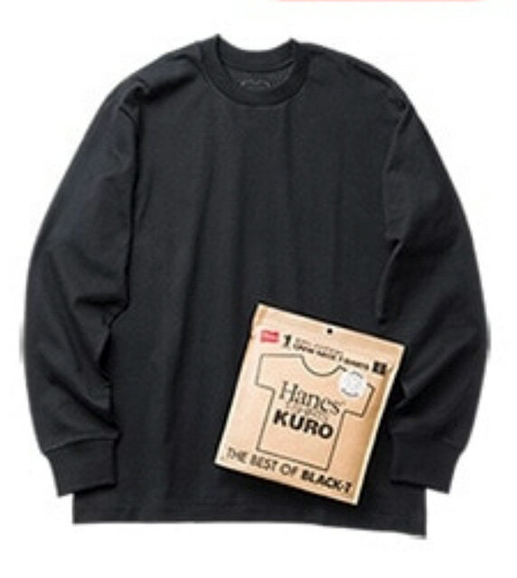 Rakuten - Hanes ヘインズ　T-SHIRTS KURO クルーネック ロングスリーブ Tシャツ　BLACK ブラック　長袖　ロンT　HM4-D202　Men's メンズ　Women's ウーマンズ　26SS　THE BEST OF BLACK-T