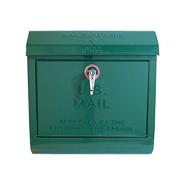 ART WORK STUDIO　US Mail Box　メールボックス　ポスト　4色（GREEN/D.GREY/YELLOW/CREAM）　エンボス文字入り