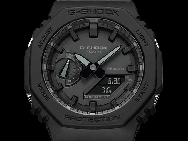 CASIO カシオ　G-SHOCK ジーショック BASIC ANALOG GA-2100 アナログ BLACK ブラック　腕時計