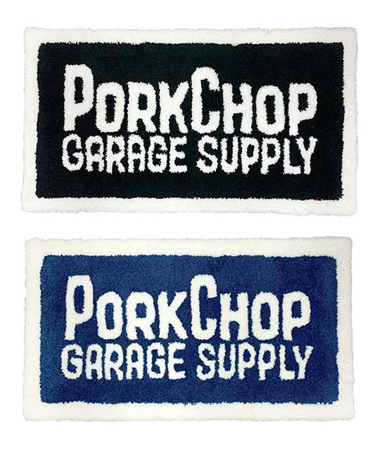 PORKCHOP GARAGE SUPPLY ポークチョップ ガレージサプライ　SQUARE RUG MAT スクエア ラグ マット　2色..