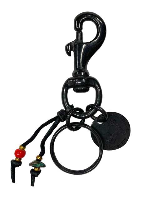 Sunku サンク　39Plate Keyholder サンク プレート キーホルダー　Black ブラック　ターコイズ　アンティークビーズ　ブラス