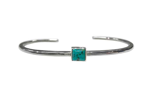 Rakuten - Sunku サンク　Roller Press Bangle Turquoise ローラー プレス バングル ターコイズ　silver925　シルバー　SK-190　天然石　39