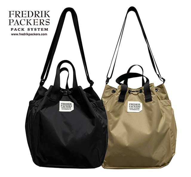 【16時までのご注文、即日発送】　FREDRIK PACKERS　フレドリックパッカーズ　BLOOM SHOULDER　ブルームショルダー　2色（BLACK/BEIGE）巾着　FREDRIKPACKERS　フレドリック パッカーズ　リュック