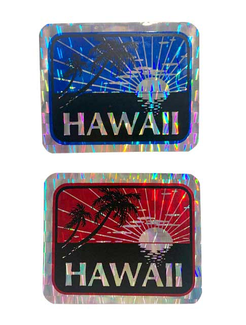 【DEAD STOCK】 HAWAII STICKER　ハワイ ステッカー　ホログラム　W9.5cm×H7.6cm　【デッドストック】