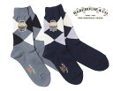 WAREHOUSE ウエアハウス 5237 ARGYLE ZOKKI SOCKS アーガイル ソックス 2色(グレー/ネイビー)靴下 Made in JAPAN...