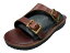 LIGHT MARKER Foot wear 饤ȥޡ եåȥDOUBLE MONK STRAP SANDAL ֥󥯥ȥå 롡BROWNBLUES(23.524.5cm)ϥɥᥤɡ쥶롡KUBIKI LEATHERLEFT HAND