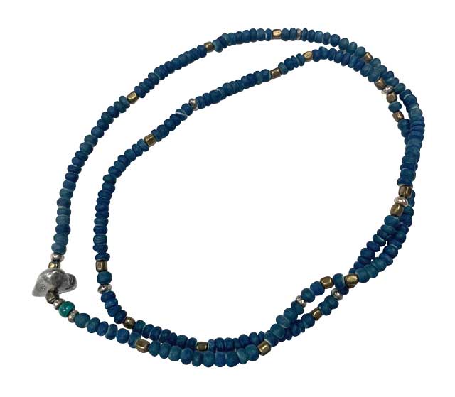 Rakuten - Sunku サンク　Indigo Dye Beads Necklace & Bracelet インディゴ ダイ ビーズ ネックレス＆ブレスレット　アンティークビーズ　Silver925　Coconuts Beads　Turquise