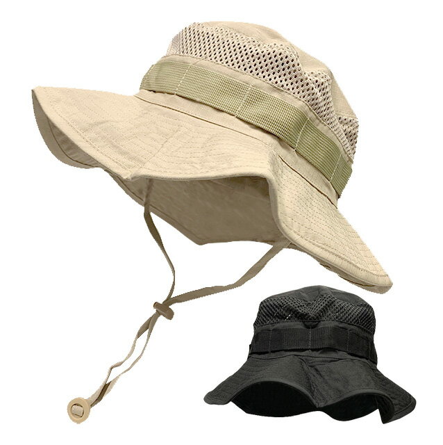 メッシュ ジャングル ハット　ブーニーハット　帽子　アウトドア　ミリタリー帽　アメリカ軍　Men's メンズ　Ladies' レディース　【新品】