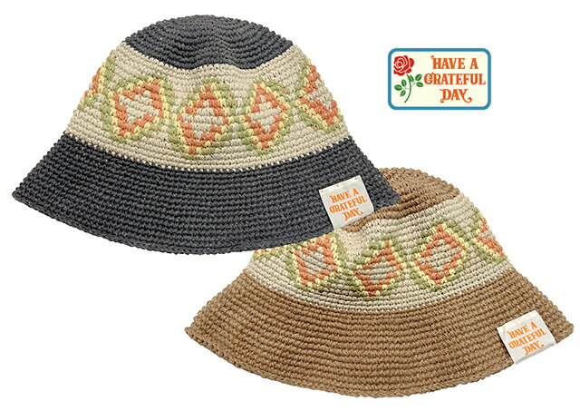 HAVE A GRATEFUL DAY ハブ ア グレイトフル デイ CROCHET HAT クロシェ ハット 2色(BLACK/COYOTE) 帽子 手編み 2025SS