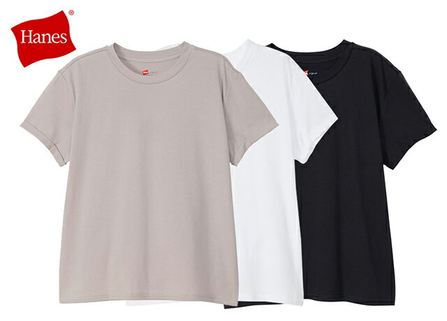 Hanes originals ヘインズ オリジナルス キャップスリーブ Tシャツ Ladies' レディース 半袖 接触冷感機能 3色(791:グレージュ/010:ホワイト/090:ブラック) Hanes 25SS