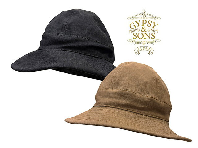 乐天商城 - GYPSY&SONS ジプシー＆サンズ　ARMY DUCK M37 Utility HAT　アーミーダック ユーティリティ ハット　2色(BLACK/BROWN)　日本製　MADE IN JAPAN　2026SS