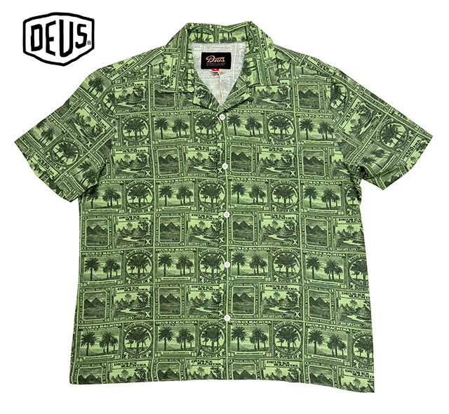 乐天商城 - Deus ex Machina デウスエクスマキナ　MAIL-MAN SHIRT　メールマンシャツ　半袖 　GREEN　2026SS