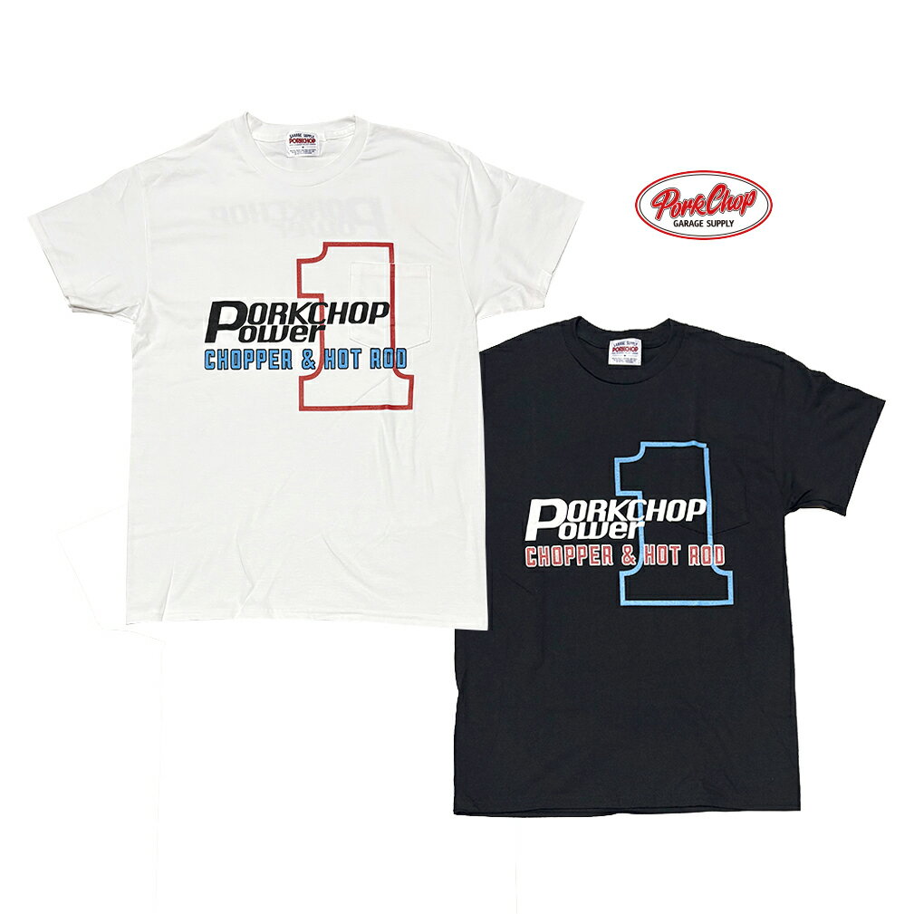 乐天商城 - PORKCHOP GARAGE SUPPLY ポークチョップ ガレージサプライ　P POWER POCKET TEE Pパワー ポケット Tシャツ　半袖Tシャツ　2色(WHITE/BLACK)　2026SS