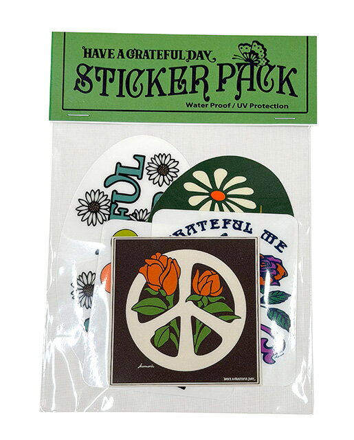 Rakuten - HAVE A GRATEFUL DAY ハブ ア グレイトフル デイ　STICKER PACK HIPPIE　ステッカーパック　ヒッピー　5枚セット　耐水性　GOWEST　GOHEMP