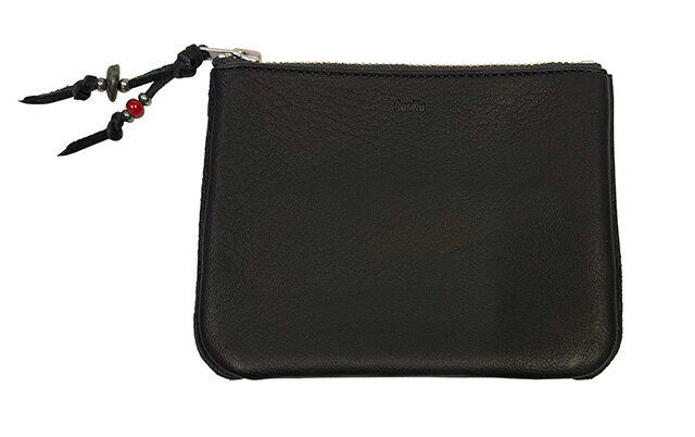 乐天商城 - Sunku サンク　DEER WALLET　ディアウォレット Deerskin ディアスキン　BLACK ブラック　ウォレット　財布　レザー