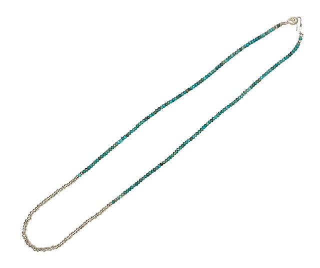 Sunku サンク　Turquoise Small Beads Necklace　ターコイズ スモール ビーズ ネックレス　アンティークビーズ　天然石　シルバー ピース フック　MENS メンズ　LADYS レディース