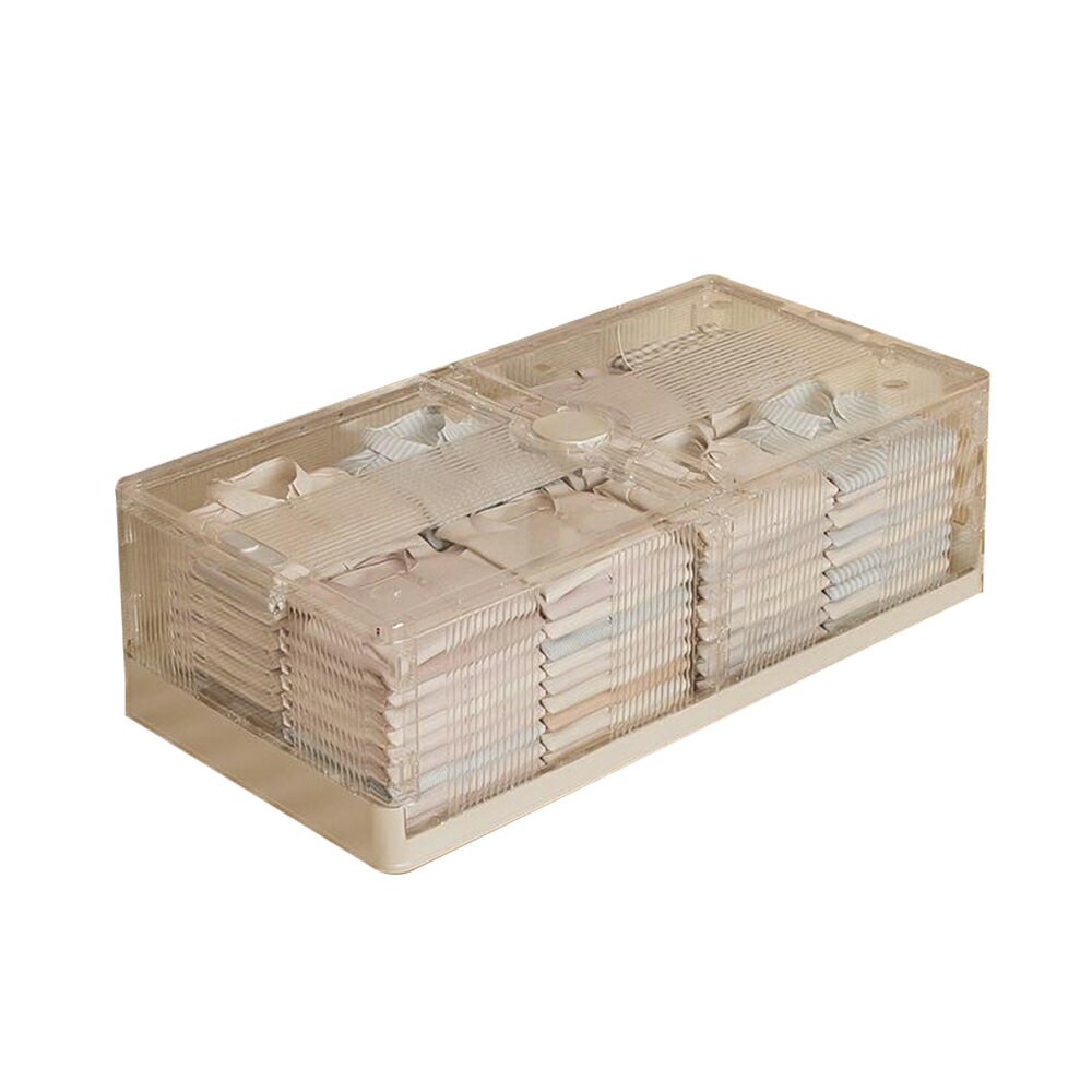 収納ボックス 折りたたみ 大容量 ベッド下収納 S/M/L 約40L/58L/75L 82×40×15/20/25cm 魔法のダブル折りたたみ 両面オープン設計 重ね積み可能 防虫剤入れ付き 衣類 布団 収納ケース PP製 キャスター付き 薄型収納 隙間収納 ベッド下 ソファ下 押し入れ