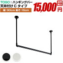 おしゃれな 室内物干し ハンガーパイプ セット【トーソー ハンギングバー セット H-1 天井付け Cタイプ 幅90cm 高さ15cm ブラック ホワイト 日本...