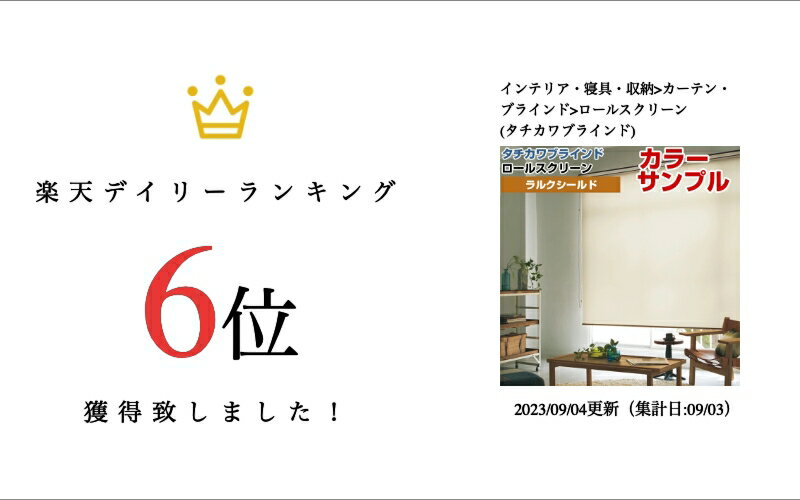 【カラーサンプル】タチカワブラインド ラルクシールド エブリ ロールスクリーン 5色まで【送料無料】